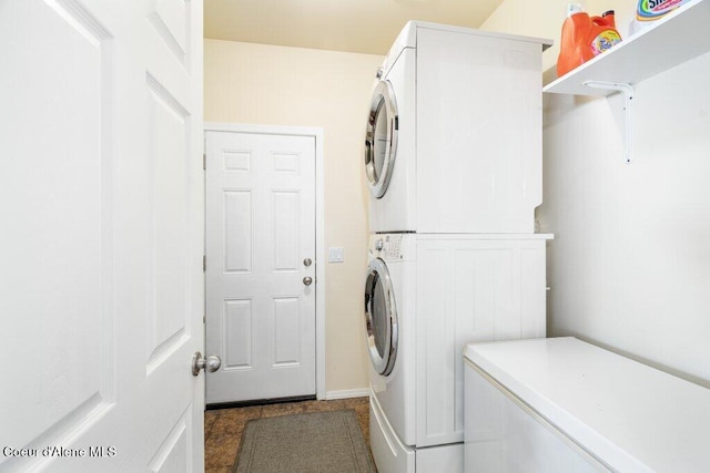 8136 Salmonberry Lp, Hayden, ID 83835 - washroom with stacked washer and clothes dryer