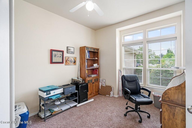 8136 Salmonberry Lp, Hayden, ID 83835 - office space featuring healthy amount of natural light, carpet, and ceiling fan