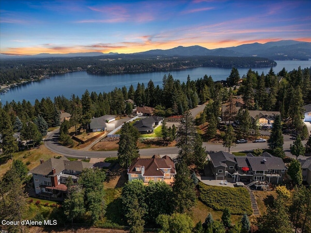 2699 E Packsaddle Dr, Coeur Dalene, ID 83815 - aerial view of property and surrounding area featuring a water and mountain view and nearby suburban area