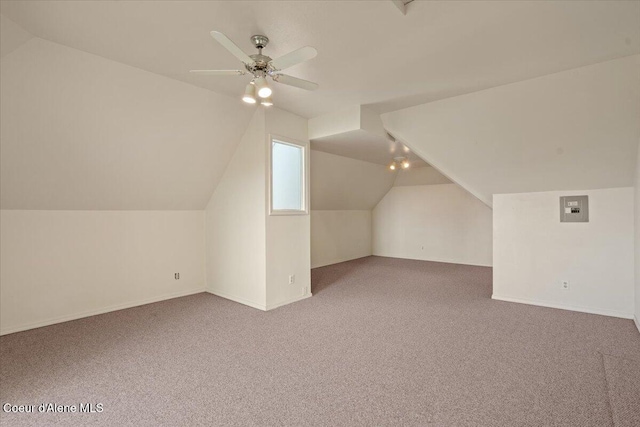 2699 E Packsaddle Dr, Coeur Dalene, ID 83815 - bonus room with lofted ceiling, carpet floors, ceiling fan, and electric panel