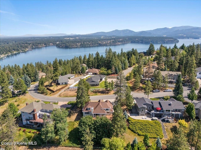2699 E Packsaddle Dr, Coeur Dalene, ID 83815 - aerial view of residential area with a water and mountain view and a heavily wooded area