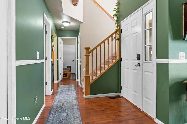 703 W Angus Ct, Post Falls, ID 83854 - entrance foyer with wood finished floors and stairs