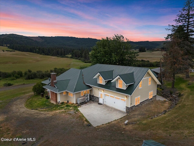 3297 Minaloosa Valley Rd, Plummer, ID 83851 - aerial view at dusk
