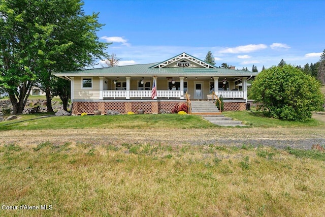 3297 Minaloosa Valley Rd, Plummer, ID 83851 - view of front of property with a porch and a front yard