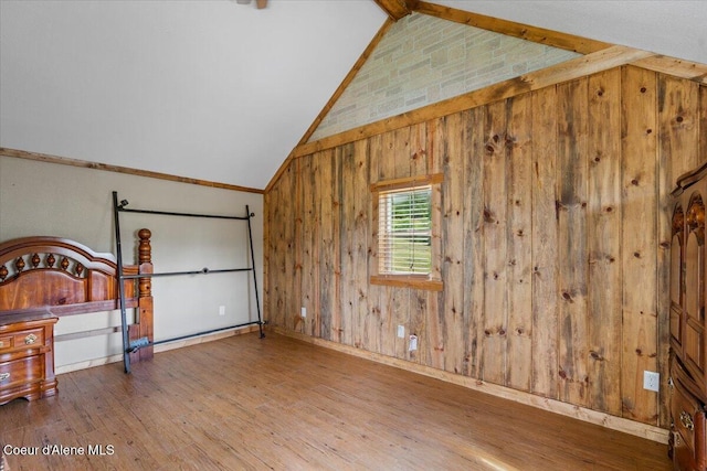 3297 Minaloosa Valley Rd, Plummer, ID 83851 - additional living space featuring vaulted ceiling, wood finished floors, and wood walls
