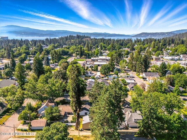 1613 E Coeur D Alene Ave, Coeur Dalene, ID 83814 - aerial perspective of suburban area featuring a mountainous background and a forest