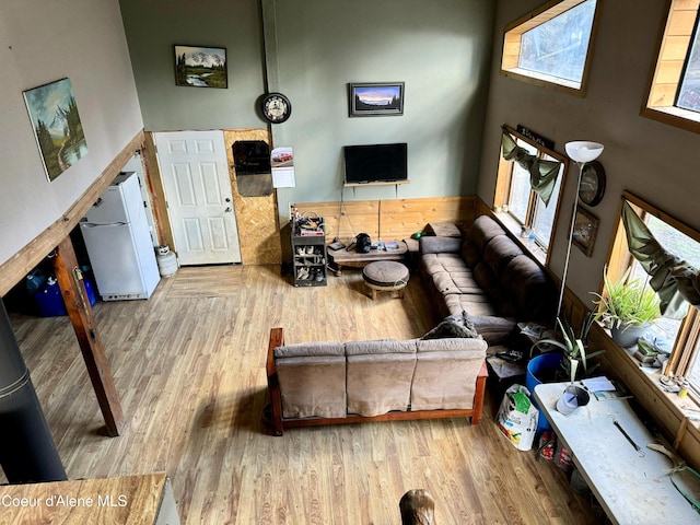 1484 W Elkhorn Meadows Rd, Fernwood, ID 83830 - living area with wood finished floors and plenty of natural light