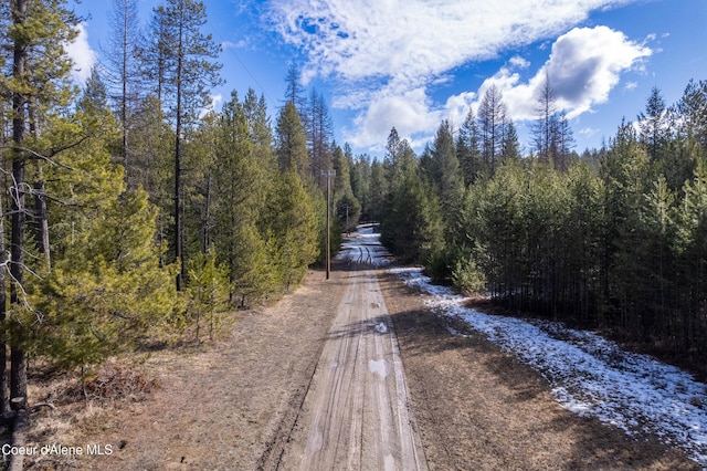 5341 Hoo Doo Loop, Oldtown, ID 83822 - view of dirt / gravel road featuring a wooded view