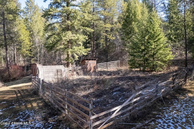 5341 Hoo Doo Loop, Oldtown, ID 83822 - view of yard with a wooded view and an outbuilding