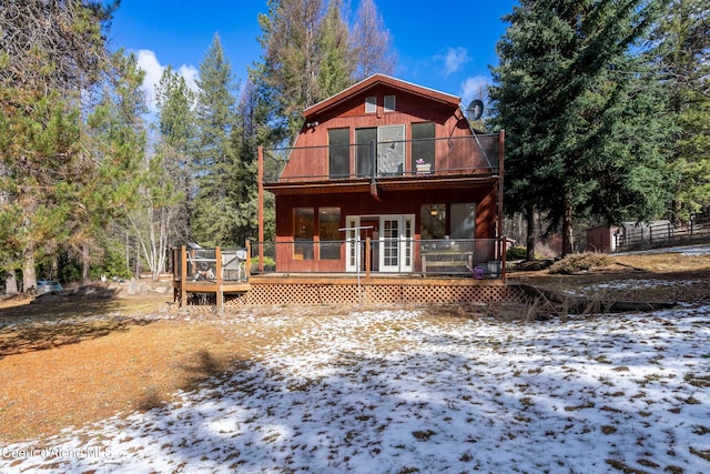 5341 Hoo Doo Loop, Oldtown, ID 83822 - view of front of home featuring a balcony, french doors, and a deck