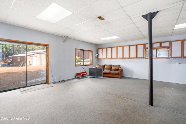 5341 Hoo Doo Loop, Oldtown, ID 83822 - below grade area featuring a paneled ceiling and carpet floors