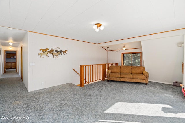 5341 Hoo Doo Loop, Oldtown, ID 83822 - unfurnished living room featuring carpet and crown molding