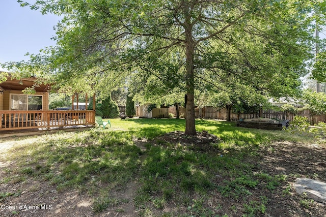 1814 E Jenny Lynn Ln, Coeur Dalene, ID 83815 - fenced backyard with a wooden deck