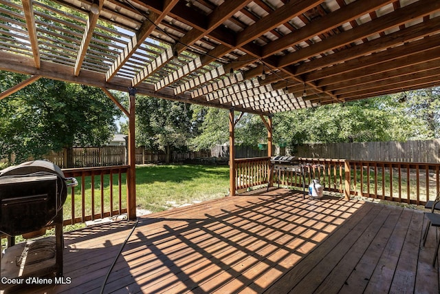 1814 E Jenny Lynn Ln, Coeur Dalene, ID 83815 - deck with a fenced backyard and a pergola