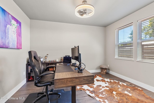 838 N Government Way, Coeur Dalene, ID 83814 - office area with baseboards and wood finished floors