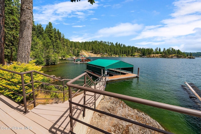 1750 W Valhalla Rd, Coeur Dalene, ID 83814 - dock area featuring a water view, a view of trees, and boat lift