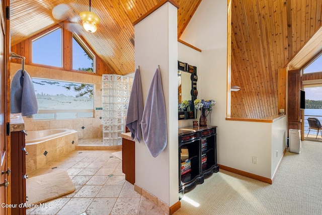 1750 W Valhalla Rd, Coeur Dalene, ID 83814 - full bath with plenty of natural light, vaulted ceiling, a garden tub, and walk in shower