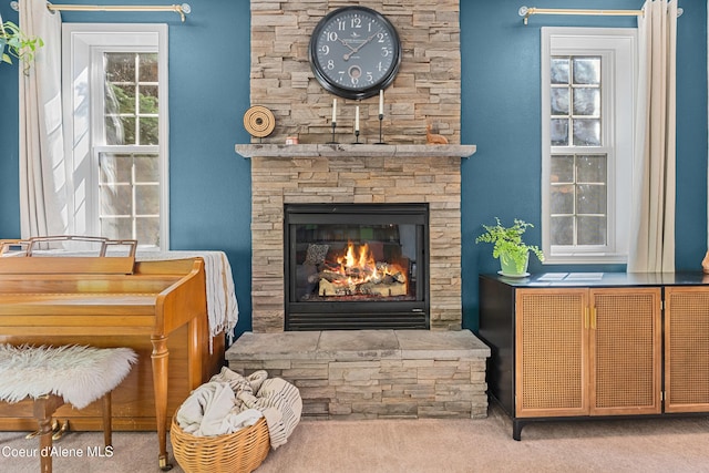 187 White Way, Priest River, ID 83856 - sitting room featuring carpet floors and a fireplace