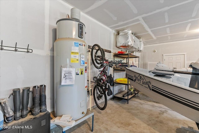 388 Wyatt Ln, Spirit Lake, ID 83869 - garage featuring secured water heater