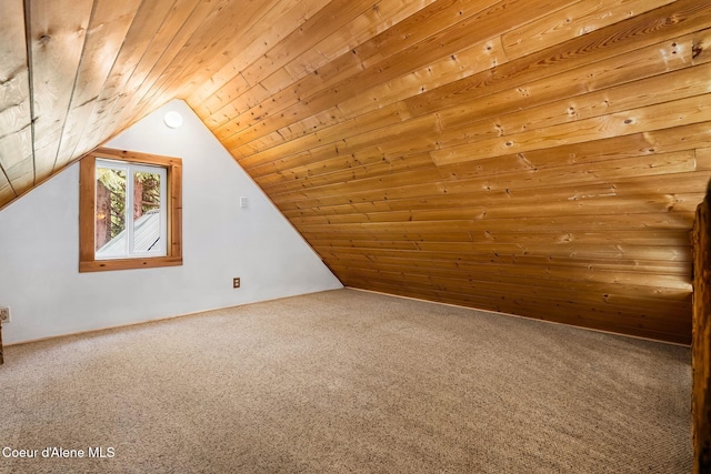1053 Upper Pack River Rd, Sandpoint, ID 83864 - bonus room with carpet floors, vaulted ceiling, and wooden ceiling
