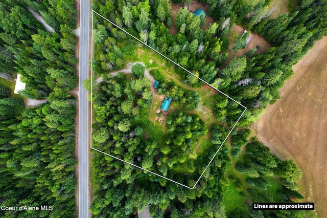 1053 Upper Pack River Rd, Sandpoint, ID 83864 - aerial view of property's location with property parcel outlined