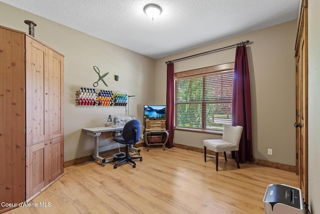 11477 N Rocking R Rd, Hayden, ID 83835 - home office featuring light wood-style flooring and a textured ceiling