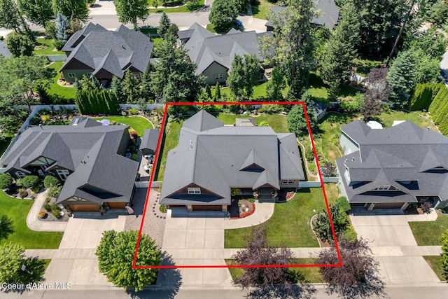 11477 N Rocking R Rd, Hayden, ID 83835 - aerial perspective of suburban area with property boundaries highlighted