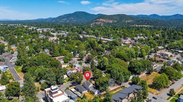 114 E Foster Ave, Coeur Dalene, ID 83814 - aerial perspective of suburban area with mountains and a forest
