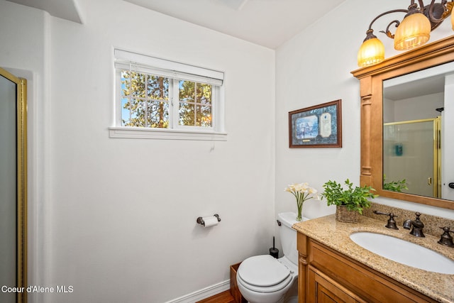 5570 E Shoreline Dr, Post Falls, ID 83854 - full bath with vanity and a stall shower