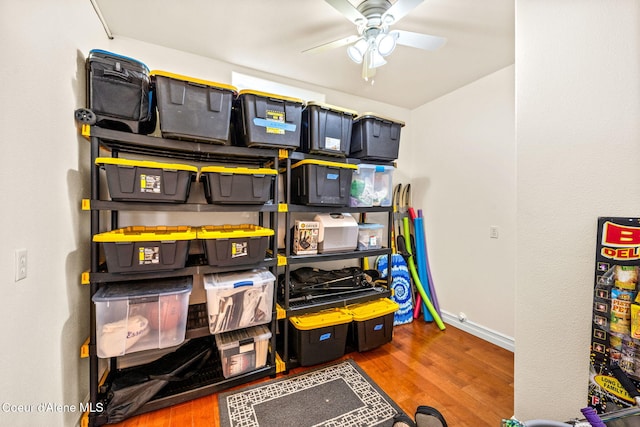 5570 E Shoreline Dr, Post Falls, ID 83854 - storage area featuring ceiling fan