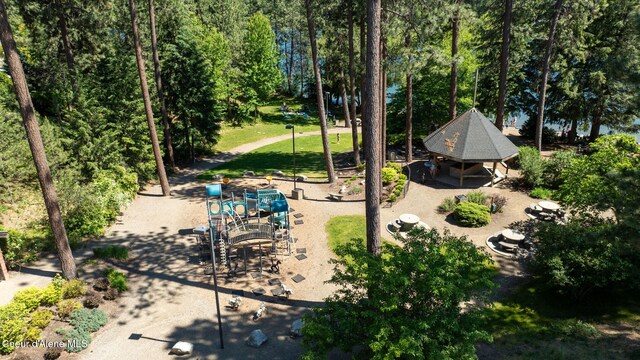 5570 E Shoreline Dr, Post Falls, ID 83854 - surrounding community with a playground, a gazebo, and view of scattered trees