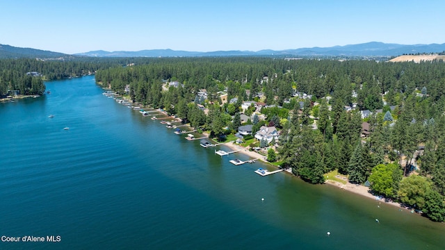 5570 E Shoreline Dr, Post Falls, ID 83854 - drone / aerial view of a forest and a water and mountain view