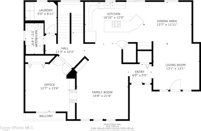 5570 E Shoreline Dr, Post Falls, ID 83854 - view of home floor plan
