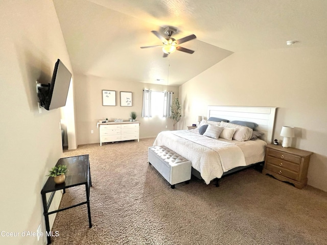 2699 E Thrush Dr, Post Falls, ID 83854 - carpeted bedroom with lofted ceiling and a ceiling fan