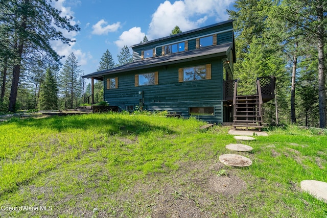 28729 Ramsey Rd, Athol, ID 83801 - rear view of house featuring stairs