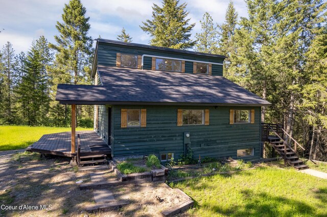 28729 Ramsey Rd, Athol, ID 83801 - view of front of house featuring a deck