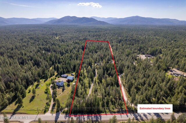 28729 Ramsey Rd, Athol, ID 83801 - view of property location with mountains and property parcel outlined