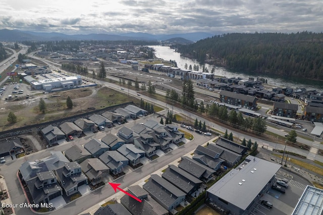 3304 N Rosalia Rd, Coeur Dalene, ID 83814 - aerial view of property and surrounding area featuring a forest and a large body of water