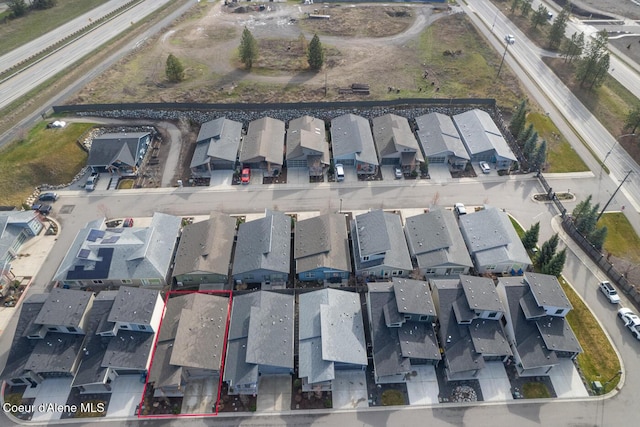 3304 N Rosalia Rd, Coeur Dalene, ID 83814 - aerial perspective of suburban area with property parcel outlined