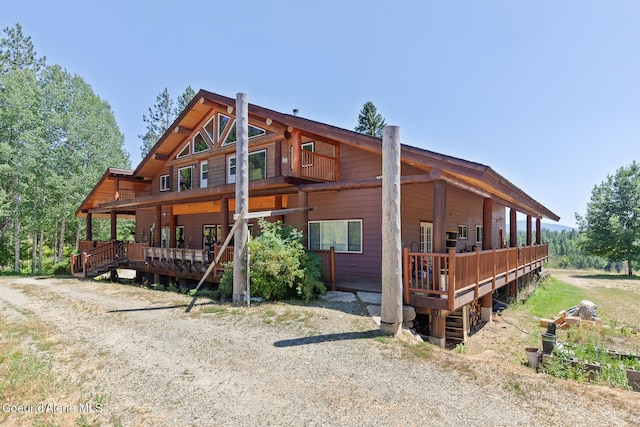 784 Twin Rivers Rd, Athol, ID 83801 - view of front facade featuring a wooden deck