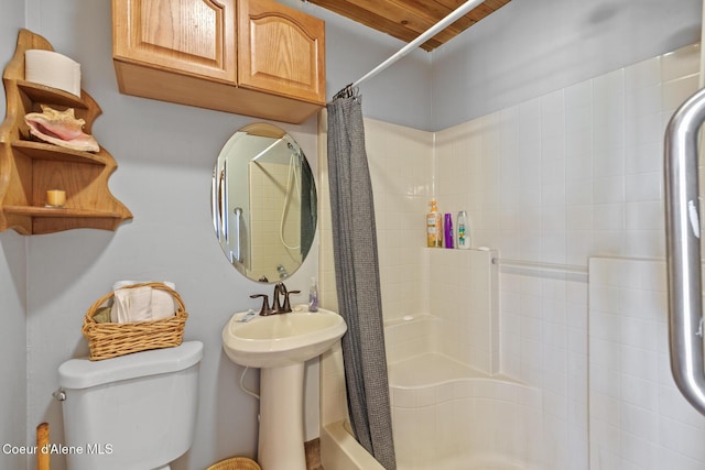 784 Twin Rivers Rd, Athol, ID 83801 - bathroom with toilet and curtained shower