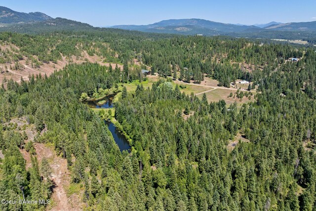 784 Twin Rivers Rd, Athol, ID 83801 - aerial overview of property's location with a forest and a water and mountain view
