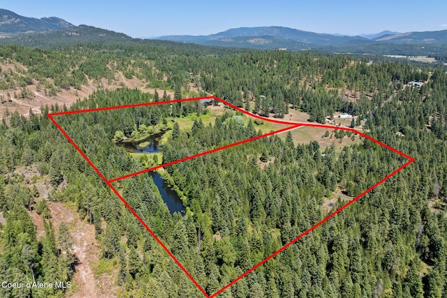 784 Twin Rivers Rd, Athol, ID 83801 - view of property location with property parcel outlined and a water and mountain view