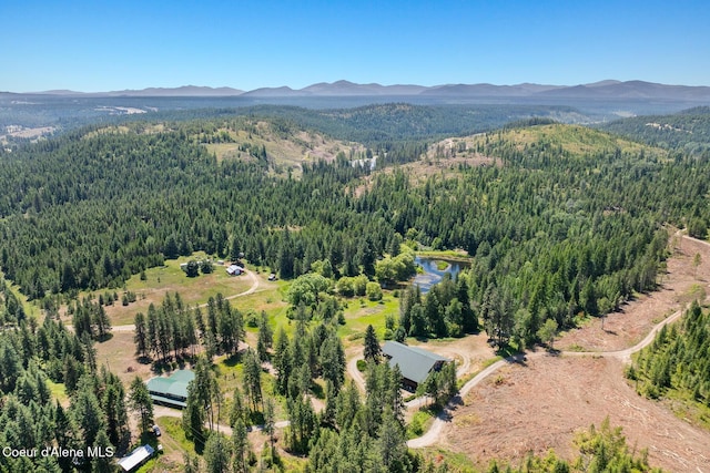 784 Twin Rivers Rd, Athol, ID 83801 - aerial view of property's location with a heavily wooded area and a water and mountain view