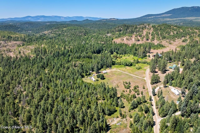 784 Twin Rivers Rd, Athol, ID 83801 - aerial view of property and surrounding area with a forest and a mountain backdrop