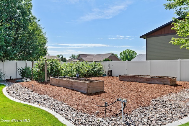 2042 W Heavenly Star Ct, Post Falls, ID 83854 - fenced backyard featuring a garden