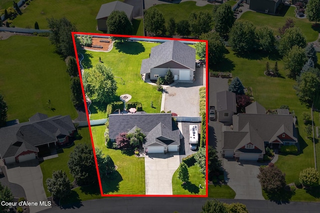 2042 W Heavenly Star Ct, Post Falls, ID 83854 - aerial view of residential area featuring property parcel outlined