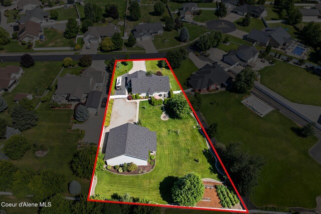 2042 W Heavenly Star Ct, Post Falls, ID 83854 - aerial perspective of suburban area featuring property parcel outlined