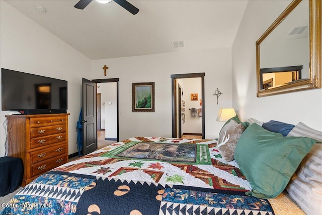2636 N Wrenley Ln, Post Falls, ID 83854 - bedroom featuring lofted ceiling and ceiling fan