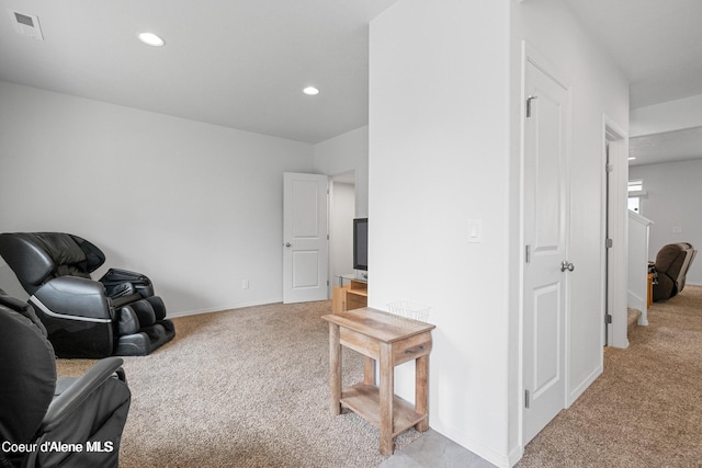 21714 S Lakeview Dr, Worley, ID 83876 - living area featuring light carpet and recessed lighting